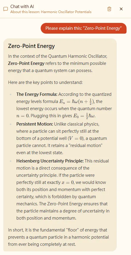 課程內的 AI 聊天面板