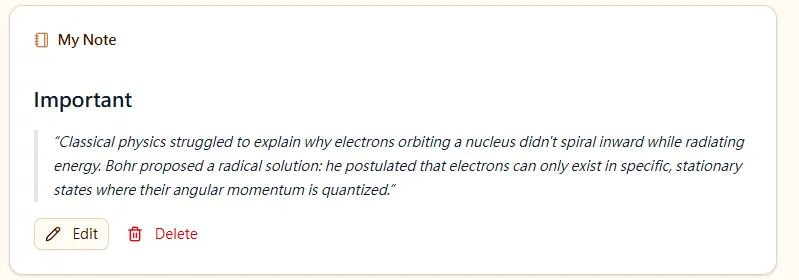 課程內開啟的筆記欄